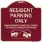 Signmission Parking Restriction Resident Parking Unauthorized Vehicles Towed at Owner Expense, BU-1818-23368 A-DES-BU-1818-23368 - alternate 1